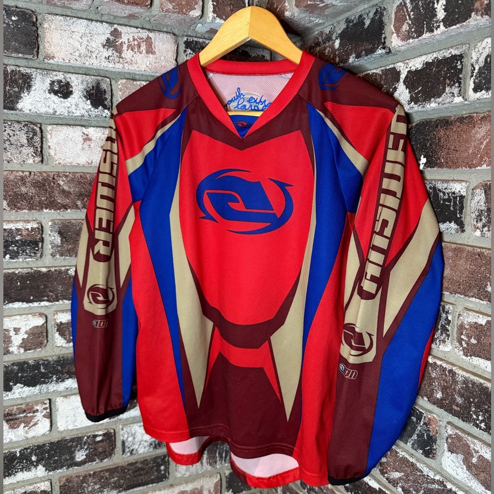 Youth Answer Racing Jersey Motocross Motorcycle Dirt red/Royal Blue #393 Panelli